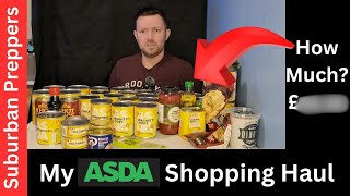 Asda Shopping Haul  UK Prepping See What I Bought For Less Than £30 [upl. by Nikolos]