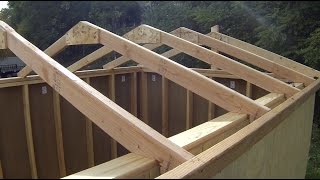 Building amp Installing Roof Rafters  How to Build a Shed [upl. by Ferdinande]