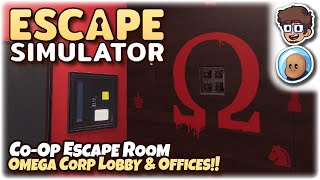 COOP ESCAPE ROOM OMEGA CORP LOBBY amp OFFICES  Lets Play Escape Simulator  ft orbitalpotato [upl. by Redneval45]