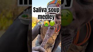 saliva soup medley 🍲 💀 food africa villagelife cooking reaction foodreview shorts viral [upl. by Oyam265]