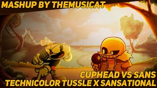 Cuphead vs Sans  Technicolor Tussle x Sansational Friday Night Funkin Mashup [upl. by Atirrehs]