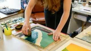 Linnane Armstrong Demonstrates Moku Hanga Printmaking [upl. by Noeled]