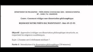 Méthode Philo  Introduction à la philosophie Dissertation [upl. by Koralle]