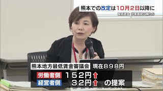 熊本県の最低賃金 引き上げ案まとまらず改定は10月2日以降に 2年連続改定日ずれ込む [upl. by Namyl706]