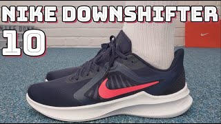 NIKE DOWNSHIFTER 10 REVIEW  On feet comfort weight breathability and price review [upl. by Thaddus932]