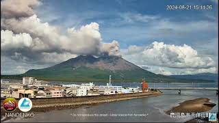 Sakurajima Volcano Eruption  Timelapse  210824 [upl. by Nanerb521]