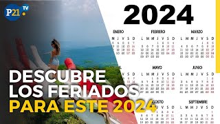 Más DESCANSOS Calendario Completo de FERIADOS 2024 en Perú [upl. by Freddy]