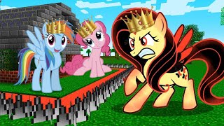 Princess My Little Pony Most Secure House vs Evil Queen Fluttershy in Minecraft [upl. by Eugilegna19]