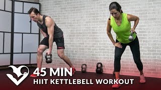 45 Min HIIT Kettlebell Workouts for Fat Loss amp Strength  Kettlebell Workout Training Exercises [upl. by Terag]