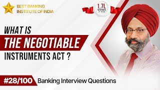 What is the Negotiable Instruments Act  Banking Aspirants  Mr Jasbir Singh  IPB India [upl. by Hras]