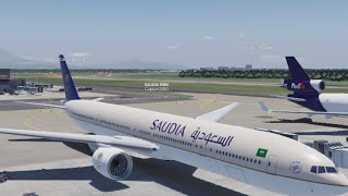 SAUDIA BOEING777300er MDPSEGKK Punta canaLondon gatwick LIVE STREAM ROBLOX Project Flight [upl. by Dionisio]