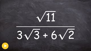 Rationalizing the denominator with two radicals in the denominator [upl. by Kaufmann]