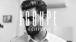 3 COIFFURES pour HOMME avec la MÊME COUPE DE CHEVEUX  Rapide Élégante et Travaillée [upl. by Heidi]