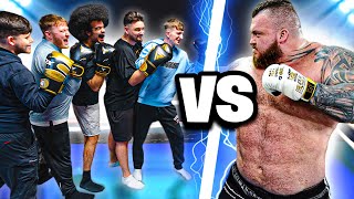 Worlds STRONGEST Man VS 5 Fighters  FULL BOXING FIGHT Knockout  Eddie Hall [upl. by Boatwright]