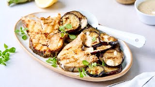 Gegrilde schelvis met aubergine en mosterddressing [upl. by Ssac]