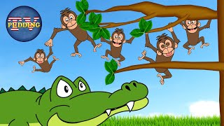 Five Little Monkeys Teasing Mr Alligator  Childrens Songs amp Animation [upl. by Cho]