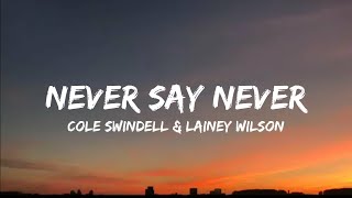 Cole Swindell amp Lainey Wilson  Never Say Never Lyrics [upl. by Bohlin]