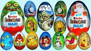 20 Surprise eggs Kinder Maxi Маша и Медведь Kinder Surprise Mickey Mouse Surprise egg [upl. by Sivartal859]