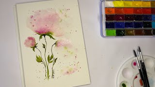 Watercolor  Botanical drawing  Art for Rest  Акварель [upl. by Adyl]