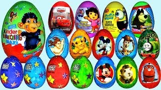 80 Surprise eggs Маша и Медведь Kinder Surprise Mickey Mouse Disney Pixar Cars 2 [upl. by Nnylesor]