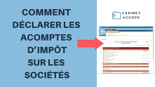 ACOMPTES D’IMPÔT SUR LES SOCIÉTÉS  Comment les CALCULER DÉCLARER et PAYER 2019  2020  France [upl. by Ainalem]