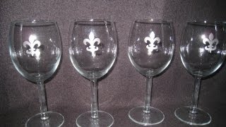 Glass Etching Craft How to create custom Wine Glasses  Updated [upl. by Litch549]