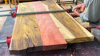 Carry Out Woodworking to Make a Table in Detail with Combination Red Wood [upl. by Truk]