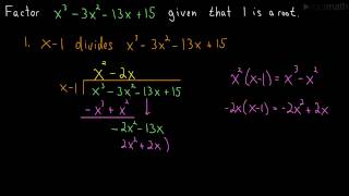 Factoring a Cubic Polynomial Long Division [upl. by Claybourne]