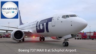 BOEING 737 MAX 8 of LOT POLISH AIRLINES at SCHIPHOL [upl. by Brice]