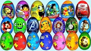 40 Surprise eggs Маша и Медведь Kinder Surprise Mickey Mouse Disney Pixar Cars 2 [upl. by Eddy]