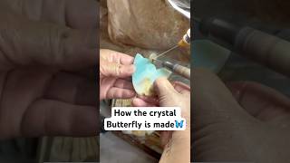 This is how the crystal butterfly is made🦋🔮❤️ crystalfactory crystalbutterfly [upl. by Ynnaffit]