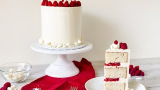 How to Make White Chocolate Raspberry Cake Recipe [upl. by Amelus612]