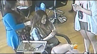 Caught on Camera Woman Walks Out Of Burbank Salon After Getting 900 Worth Of Treatments [upl. by Araiek]