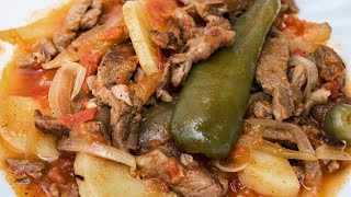 Como hacer bistec ranchero con papas Delicioso y fácil [upl. by Essam]