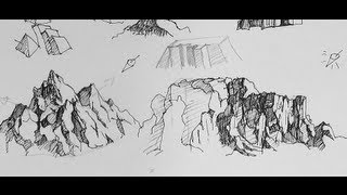 Pen amp Ink Drawing Tutorials  How to draw mountains [upl. by Kohler434]