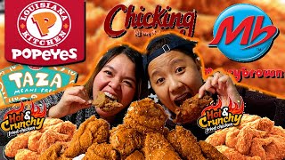 Best Fried Chicken in Dubai MUKBANG  TAZA vs MARRY BROWN vs CHICKING vs POPEYES [upl. by Anyr]