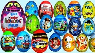 26 Surprise eggs Kinder Maxi Disney Pixar Cars 2 Маша и Медведь Kinder Surprise Toy Story [upl. by Sim587]