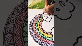 Draw an easy mandala with me 🎨🌈 art shorts colors drawing pastel [upl. by Atteuqahc]