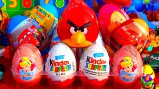 13 Toy Surprise Eggs Cars Kinder Surprise Angry Birds Disney Princess Barbie Super Mario Bros Easter [upl. by Adrianne]