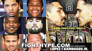 FIGHTERS amp EXPERTS PREDICT TEOFIMO LOPEZ VS GEORGE KAMBOSOS DAVIS HANEY BRADLEY PLANT amp MORE [upl. by Assyl]