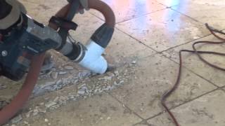 Travertine Floor Tile Removal  Clean Tile Removal in Arizona [upl. by Rice]