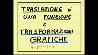 TRASFORMAZIONI GRAFICHE di FUNZIONI esempi di TRASLAZIONE [upl. by Elcin]