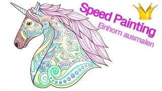 Speed Painting Einhorn Mandala ausmalen [upl. by Arahahs]