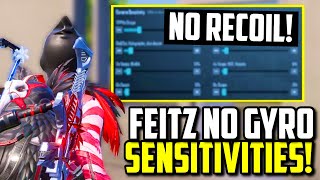 FEITZ NEW SENSITIVITY FOR BETTER HIP FIRE ACCURACY NO GYRO  PUBG Mobile [upl. by Bartolemo]