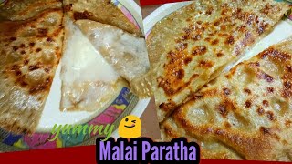 मलाई पराठा how to make Malai Paratha  Creamy Healthy Paratha recipe [upl. by Ecirb]