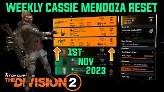 The Division 2 MUST BUYS quotWEEKLY CASSIE MENDOZA RESET TU19 LEVEL 40quot November 1st 2023 [upl. by Amzu640]