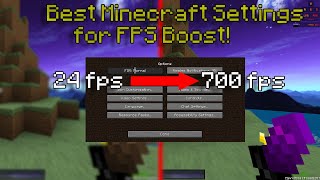 BEST Minecraft Settings for FPS Boost UPDATED 2022 [upl. by Latimore]