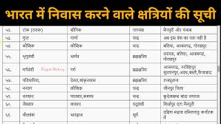 भारत मे कितने प्रकार के क्षत्रिय है  राजपूत कितने प्रकार के होते हैं  Rajput Surname Gotra List [upl. by Troxell]