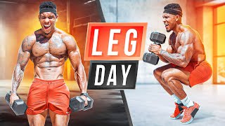 COMPLETE 45 MIN LEG DAY WORKOUTBODY WEIGHT  DUMBBELLS [upl. by Atirehgram]