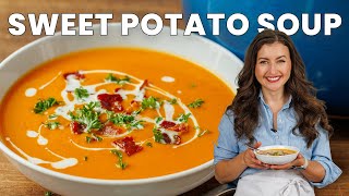 Creamy Sweet Potato Soup Recipe – The Ultimate Comfort Soup for Fall [upl. by Rafter]